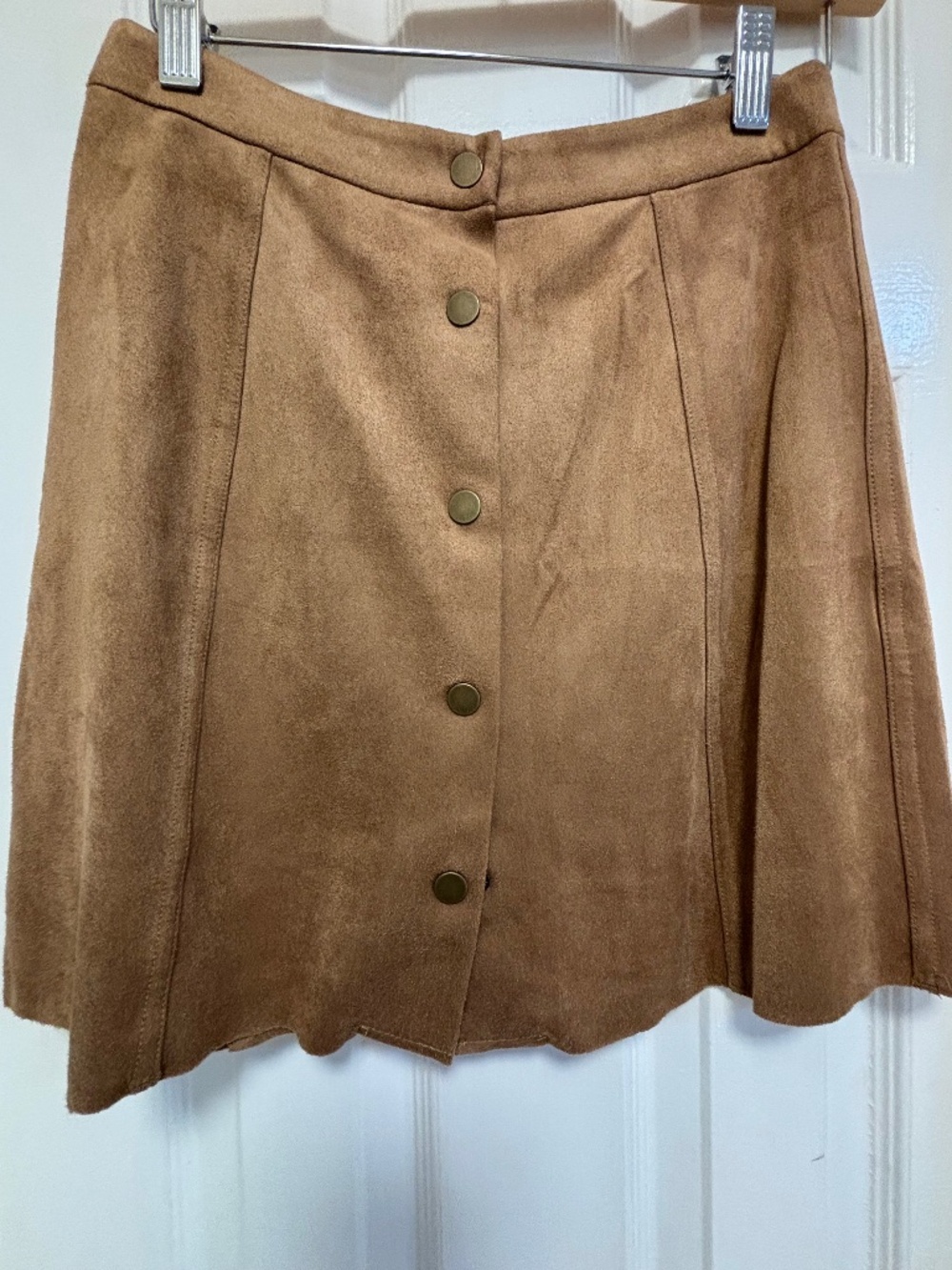 Wilfred Free Faux Suede Button-Front Mini Skirt - Size 4